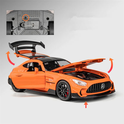 1/24 Benzs-GT GTR Alloy Sports Car Model Diecast & Toy Vehicles Metal Racing Car Model High Simulation Sound and Light Kids Gift