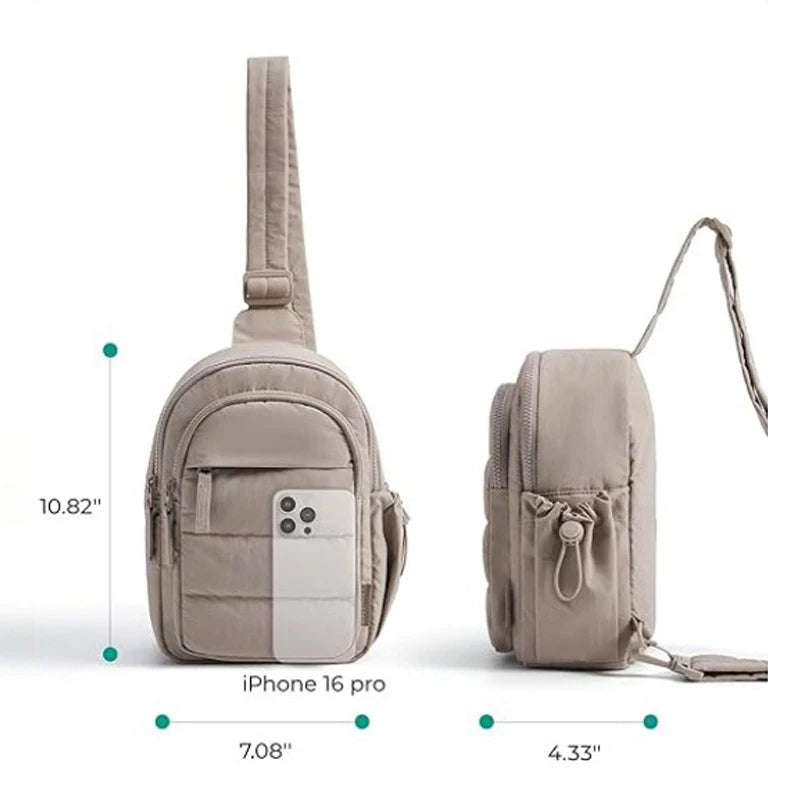 Women's Chest Bag Small Single Shoulder Bag Leisure Travel Phone Pouch with Card Slots Outdoor Sports Female's Sling Backpack