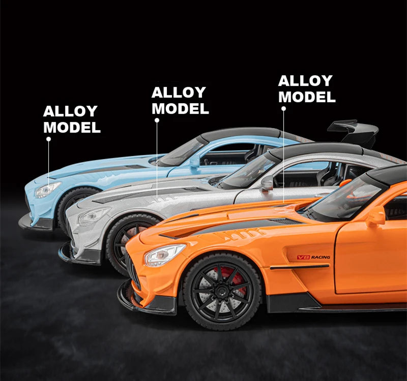 1/24 Benzs-GT GTR Alloy Sports Car Model Diecast & Toy Vehicles Metal Racing Car Model High Simulation Sound and Light Kids Gift