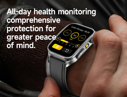 2025New 650nm Laser Conditioning Sapphire Glass Smart Watch Men ECG Heart Rate Micro Physical Exam Health Smartwatch Temperature
