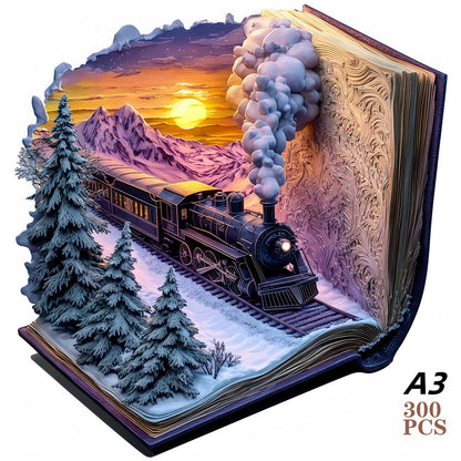 3D Train forest Wooden Jigsaw Puzzle For adult and kids 300pcs high challenge Educational Gift Interactive Games Puzzles Wood