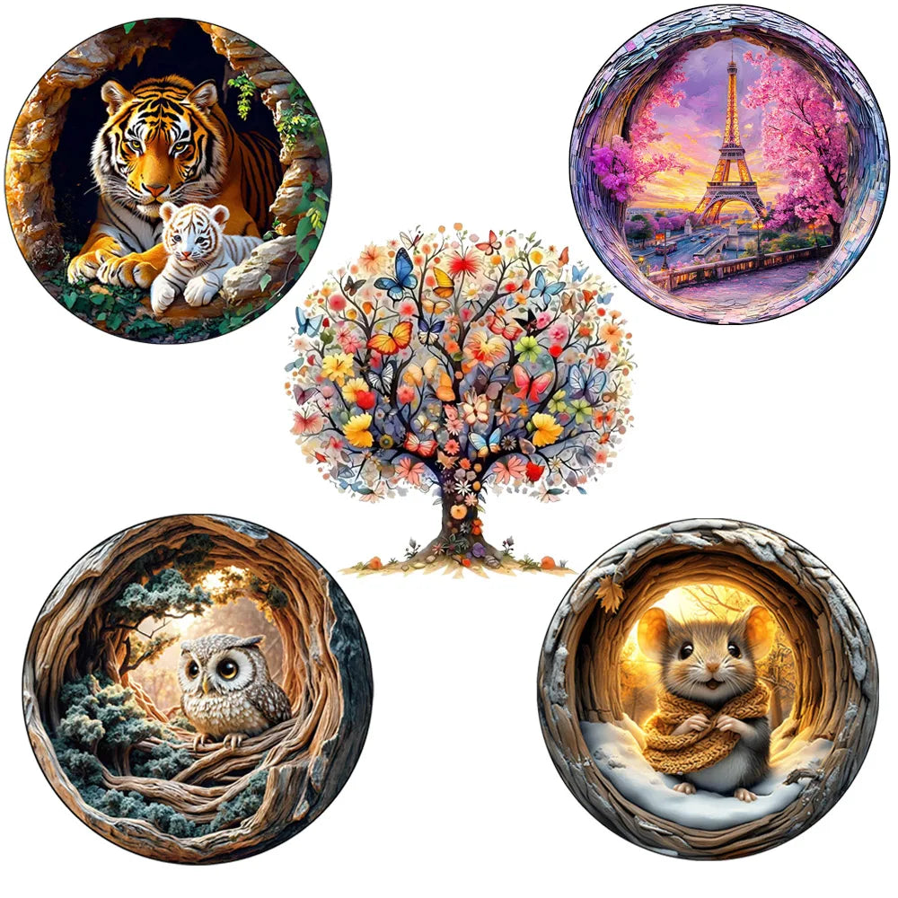 Populal Cat Jigsaw Wooden Puzzle Children'S Puzzle Gifts Unique Family Puzzle Games Intelligent Wooden Diy Crafts Games Puzzles