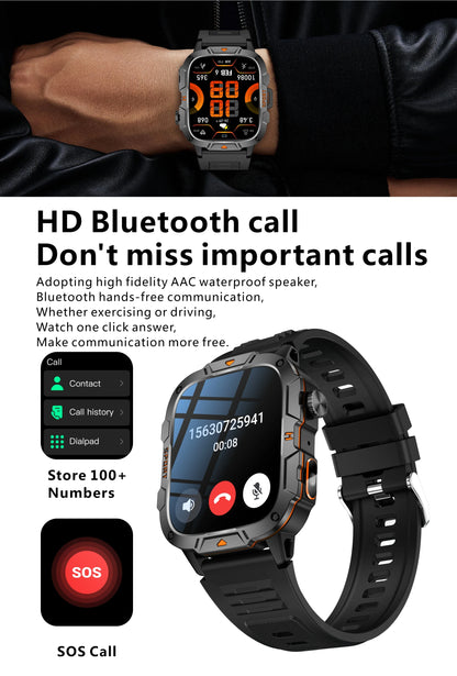 2025 New For Xiaomi Military Grade Smart Watch Men 1.96" AMOLED Screen 5ATM Waterproof Sports Fitness Tracker BT Call Smartwatch