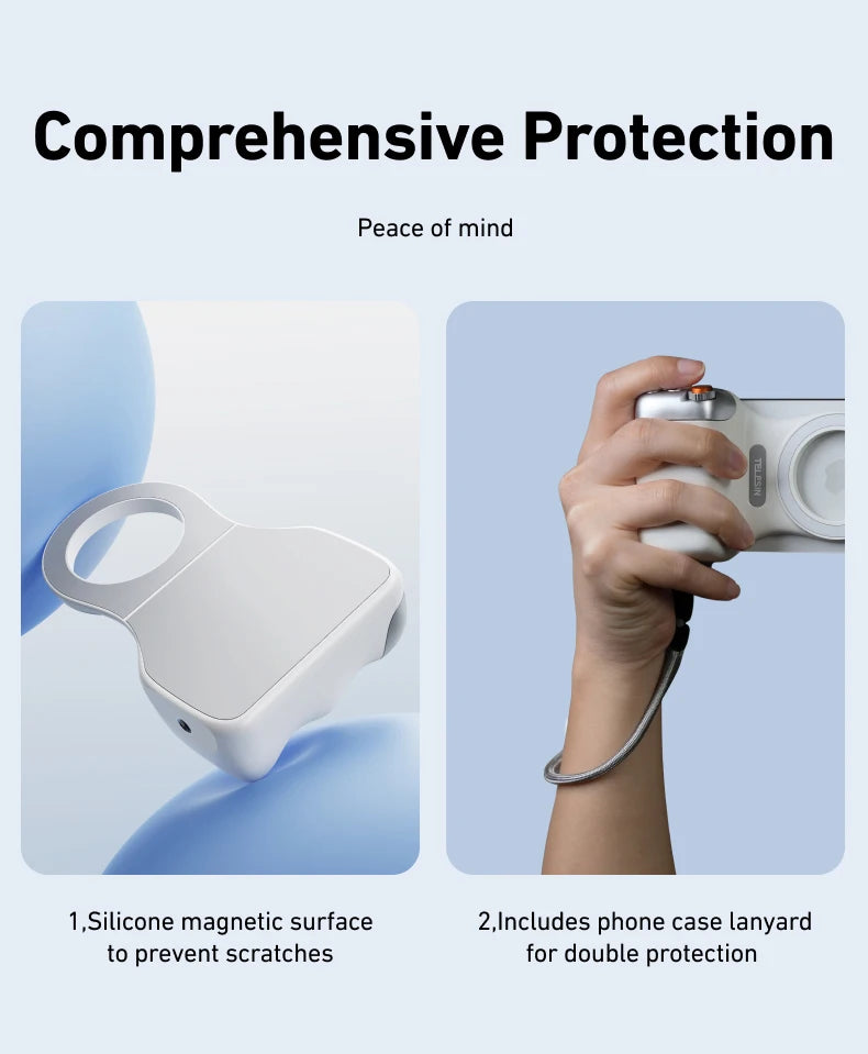 TELESIN Phone Camera Shoot Hand Grip Magnetic Smart Phone Holder Shooting Aid Remote Control Handle For Iphone Android Phone