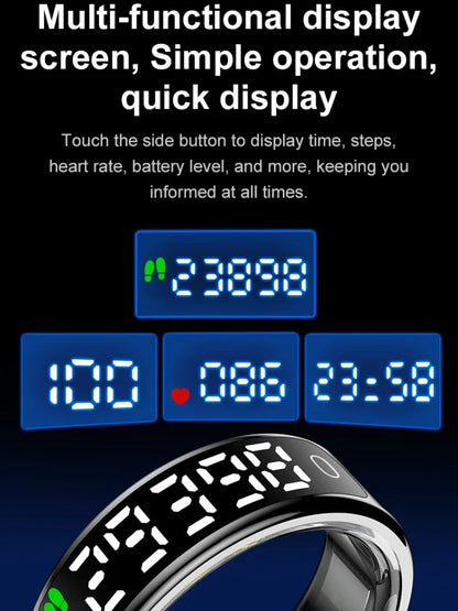 New Smart Ring 2025 Display Screen Gestures Control Video 5ATM Waterproof Remote Camera Blood Oxygen Monitor Multi Sports Mode