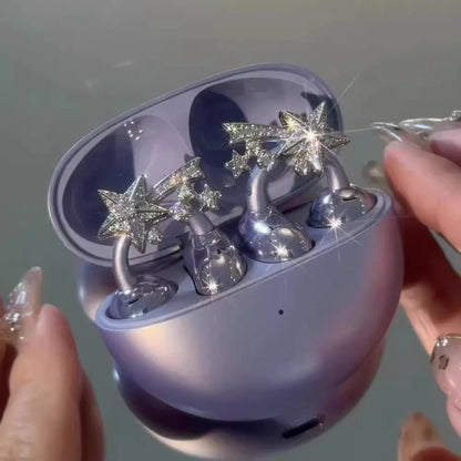 1PC DIY Headphone Diameter Buckle Zircon Decorative Headphone Decoration Clip Removeable Easy to Install Earbud Accessories