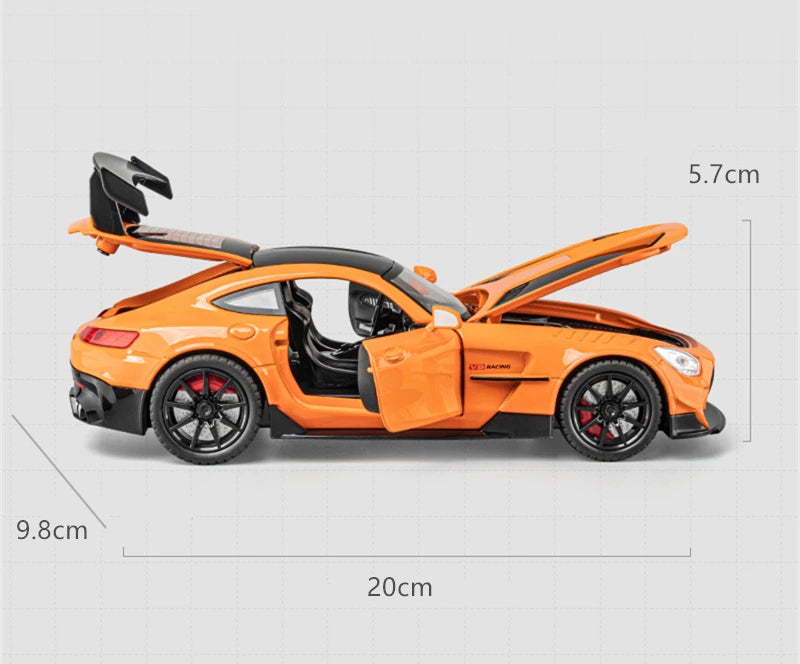 1/24 Benzs-GT GTR Alloy Sports Car Model Diecast & Toy Vehicles Metal Racing Car Model High Simulation Sound and Light Kids Gift