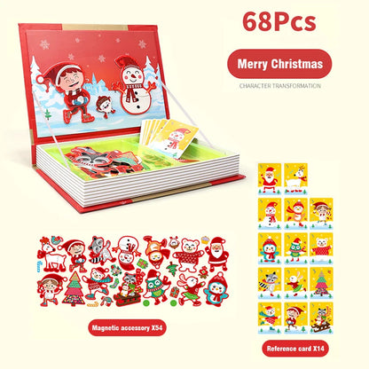 Kids Magnetic Puzzle Book 3d Cartoon 2 - 6 Years Old Kindergarten Advanced Games Puzzles Montessori Education Children Toys Gift