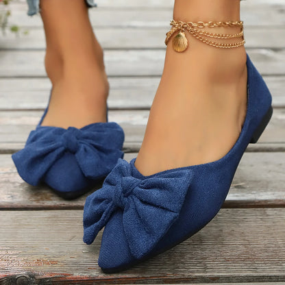 Women Flats Shoes Summer New Bow Pointed Toe Female Loafers Walking Fashion Sneakers Casual Shallow Breathable Shoes for Women