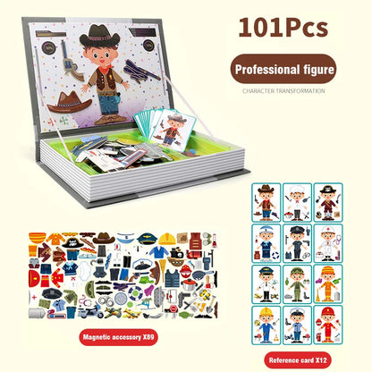 Kids Magnetic Puzzle Book 3d Cartoon 2 - 6 Years Old Kindergarten Advanced Games Puzzles Montessori Education Children Toys Gift