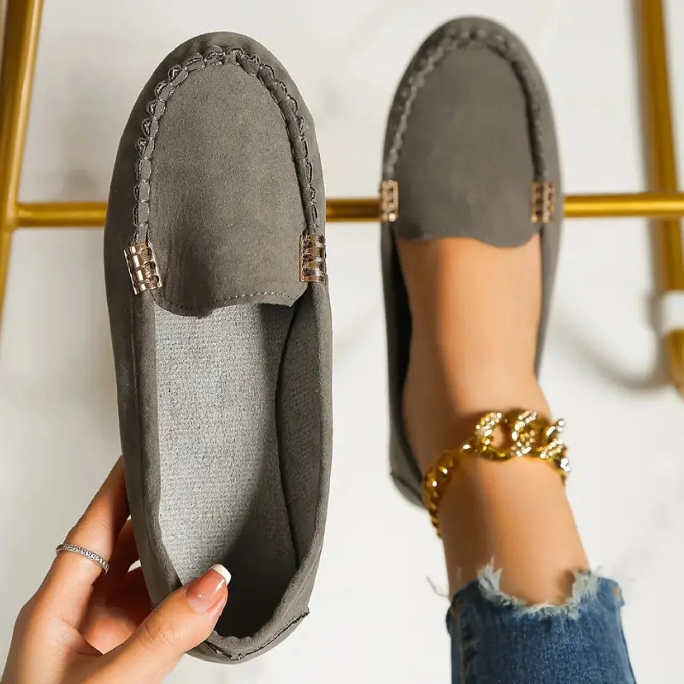 Women Casual Shoes 2024 New Spring and Autumn Flat Loafers Shoes Women Fashion Non-slip Soft Denim Flat Shoes Zapatos De Mujer