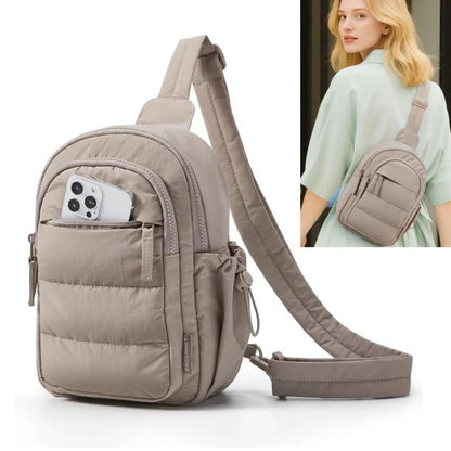 Women's Chest Bag Small Single Shoulder Bag Leisure Travel Phone Pouch with Card Slots Outdoor Sports Female's Sling Backpack