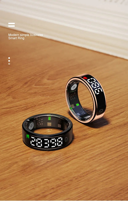 New Smart Ring 2025 Display Screen Gestures Control Video 5ATM Waterproof Remote Camera Blood Oxygen Monitor Multi Sports Mode