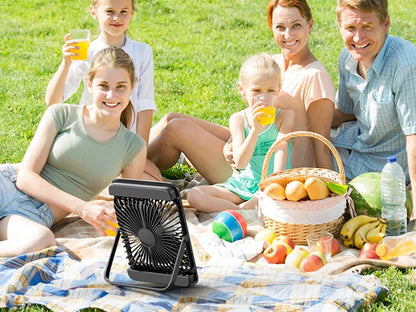 Warmco D4 Portable Desk Fan Rechargeable 20000mAh Camping Fan with Light,48Hrs Run Time 8" Silent Personal Fan Digital Display