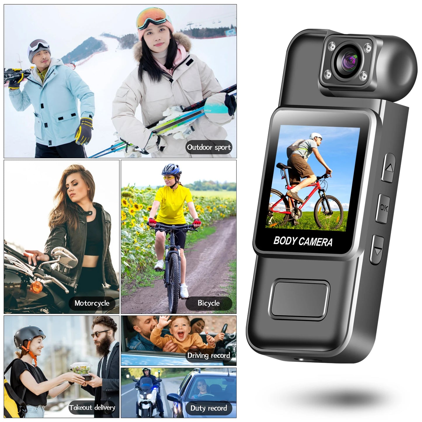 Ultra HD 8K Wifi Camera Digital Video Mini Portable Handheld Law Enforcement Recorder 180° Rotatable Lens Outdoor Sports Camera