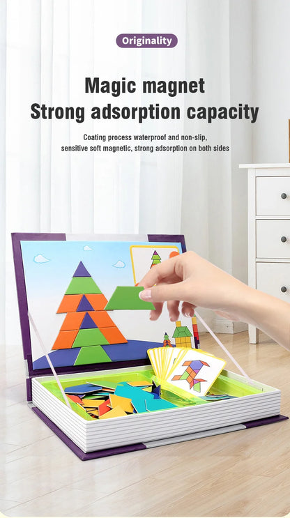 Kids Magnetic Puzzle Book 3d Cartoon 2 - 6 Years Old Kindergarten Advanced Games Puzzles Montessori Education Children Toys Gift