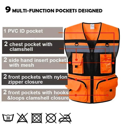 Custom Logo High Visibility Vest Safety Vest Personalized Night Cycling Work Clothes For Construction Workers