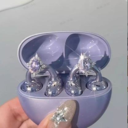 1PC DIY Headphone Diameter Buckle Zircon Decorative Headphone Decoration Clip Removeable Easy to Install Earbud Accessories