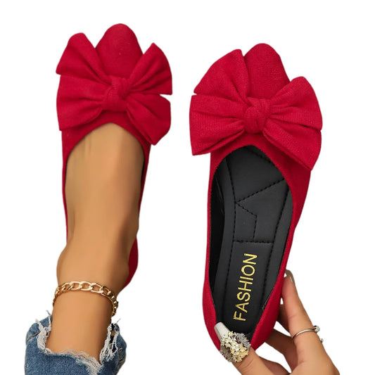 Women Flats Shoes Summer New Bow Pointed Toe Female Loafers Walking Fashion Sneakers Casual Shallow Breathable Shoes for Women