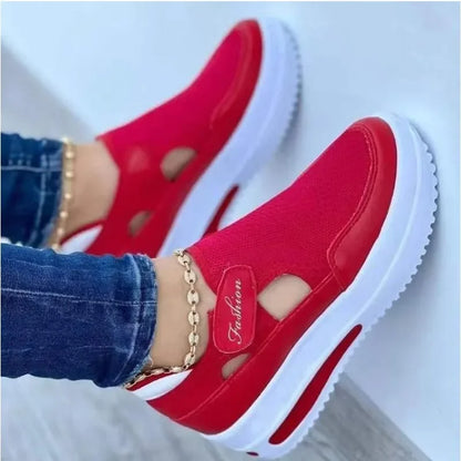 Women Shoes Woman Tennis Shoes Canvas Shoe Red Sneakers Female Casual Shoes Ladies Hollow Out Sport Shoes Platform Sneaker