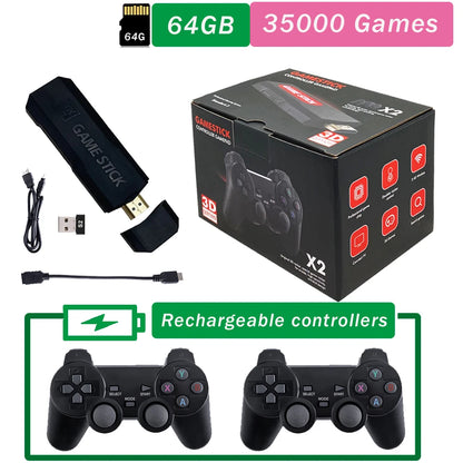 2024 NEW GD10 X2 Pro 4K HD Video Game Console 2.4G Double rechargeable Wireless Controller For 64GB 128G and 256G 58000 Games