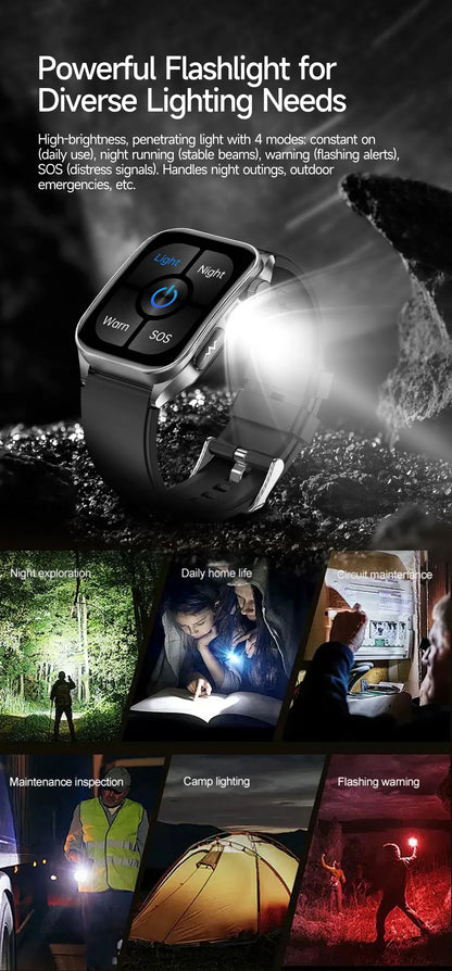 2025New 650nm Laser Conditioning Sapphire Glass Smart Watch Men ECG Heart Rate Micro Physical Exam Health Smartwatch Temperature