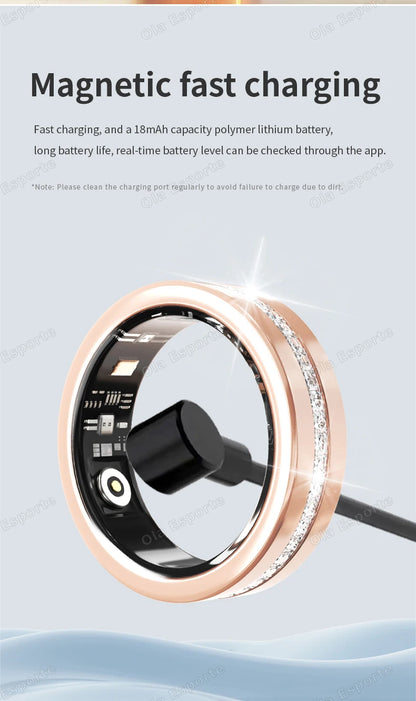 Diamond Fashion Women Smart Ring With Box IP68 Waterproof Lady ring Heart Rate Health Monitor Sports Pedometer Fitness Rings New