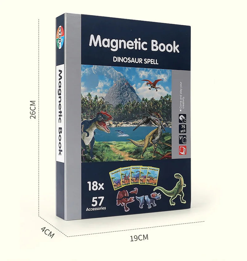 Kids Magnetic Puzzle Book 3d Cartoon 2 - 6 Years Old Kindergarten Advanced Games Puzzles Montessori Education Children Toys Gift