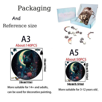 Populal Cat Jigsaw Wooden Puzzle Children'S Puzzle Gifts Unique Family Puzzle Games Intelligent Wooden Diy Crafts Games Puzzles