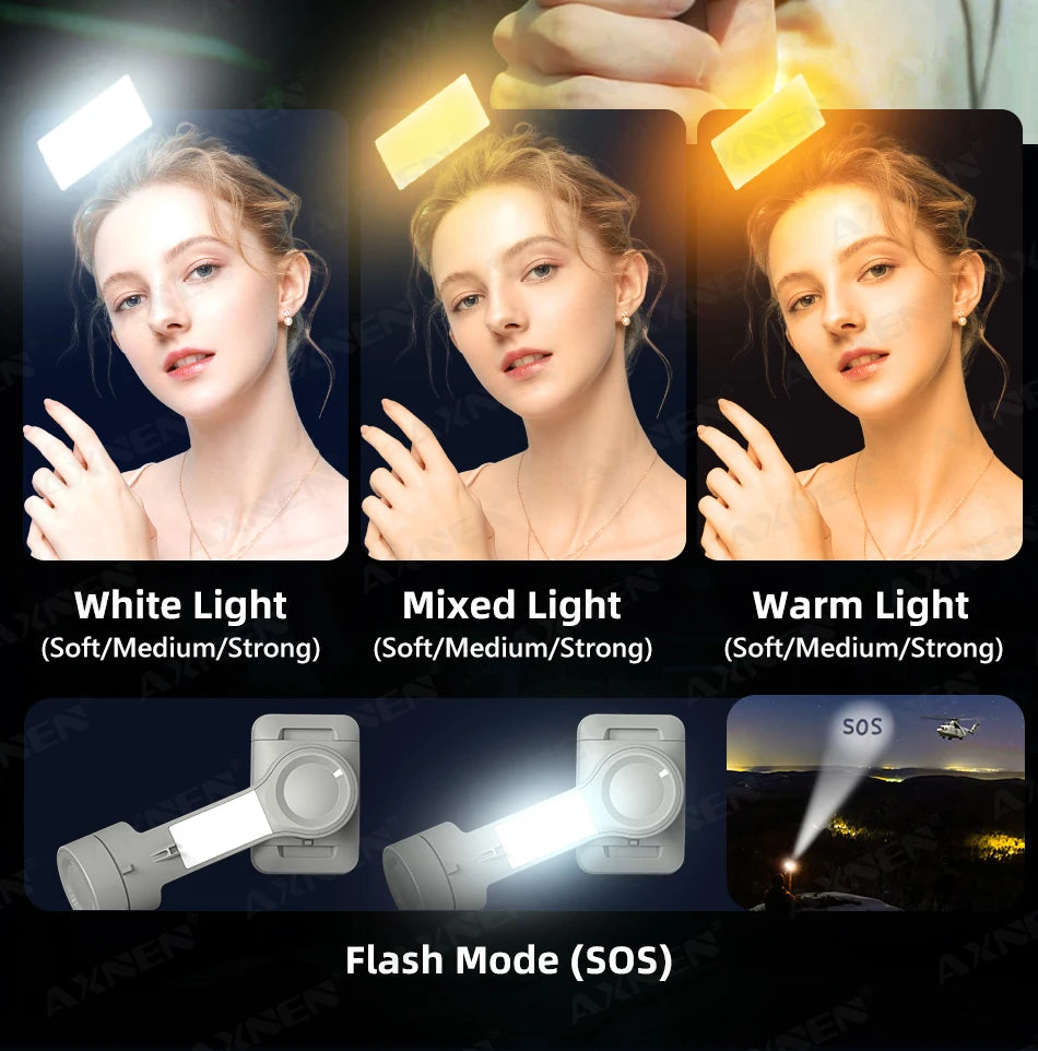 HQ6 3-Axis Handheld Gimbal Mobile Phone Shooting Stabilizer with Fill Light, Zoom, Face Tracking, Animal Following for Cellphone