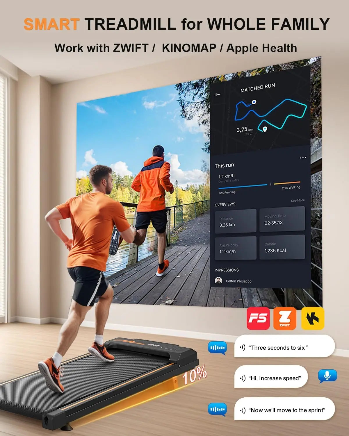 Durable 265lbs  Home Gym Use Walking Pad Treadmill Foldable Portable Underdesk Sofa Mini Fitness Machine Treadmill