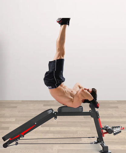 Foldable Adjustable Weight Bench Fitness Weight Bench with Height Adjustable for Home Gym Full Body Workout