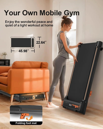 Durable 265lbs  Home Gym Use Walking Pad Treadmill Foldable Portable Underdesk Sofa Mini Fitness Machine Treadmill