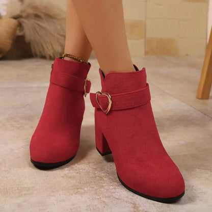 2025 New Women Anti-slip Ankle Boots Platform Zipper High Heels Short Boots Comfortable Designer Shoes Women Zapatos De Mujer