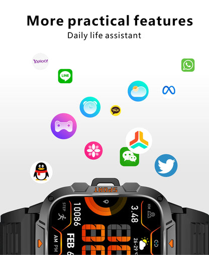 2025 New For Xiaomi Military Grade Smart Watch Men 1.96" AMOLED Screen 5ATM Waterproof Sports Fitness Tracker BT Call Smartwatch