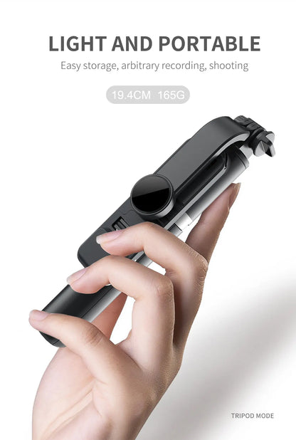 Phone Selfie Stick 1045mm with Wireless Bluetooth LED Fill Light Extended Tripod with Remote Shutter for Android IOS Cellphone