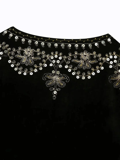 Vintage Autumn Velvet Embroidered Vest Sleeveless Jacket Women V Neck Chic Waistcoats Female Fashion Vests Coat 2023