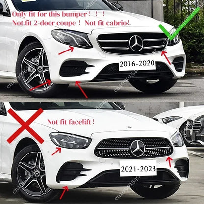Front Bumper Splitter For Mercedes-Benz E Class W213 E260 E300 E43 AMG 4-Door 2017-2020 Pre-facelift Spoiler Diffuser Bodykits