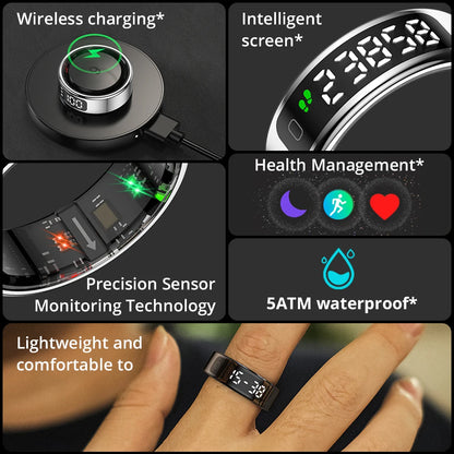 COLMI R12 Smart Ring with Display Screen and Touch, Health Manager, Wireless Charging, 5 ATM Waterproof For Men Women