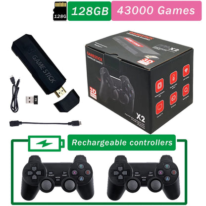 2024 NEW GD10 X2 Pro 4K HD Video Game Console 2.4G Double rechargeable Wireless Controller For 64GB 128G and 256G 58000 Games