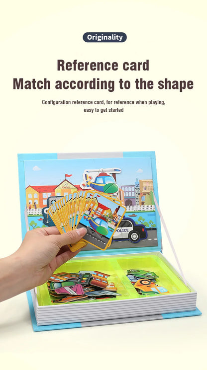 Kids Magnetic Puzzle Book 3d Cartoon 2 - 6 Years Old Kindergarten Advanced Games Puzzles Montessori Education Children Toys Gift