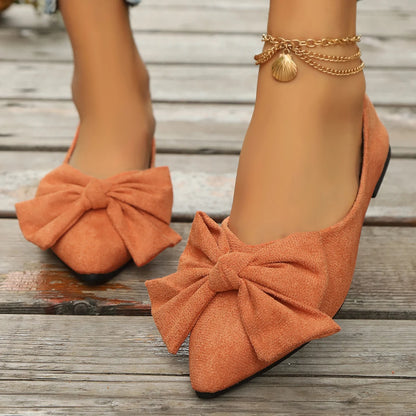 Women Flats Shoes Summer New Bow Pointed Toe Female Loafers Walking Fashion Sneakers Casual Shallow Breathable Shoes for Women