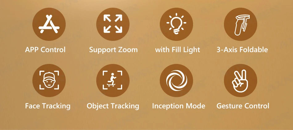 HQ6 3-Axis Handheld Gimbal Mobile Phone Shooting Stabilizer with Fill Light, Zoom, Face Tracking, Animal Following for Cellphone