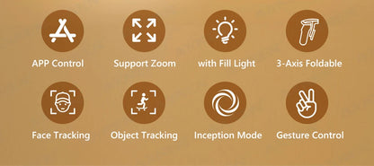 HQ6 3-Axis Handheld Gimbal Mobile Phone Shooting Stabilizer with Fill Light, Zoom, Face Tracking, Animal Following for Cellphone