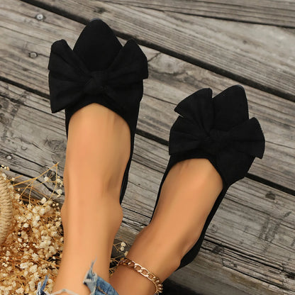 Women Flats Shoes Summer New Bow Pointed Toe Female Loafers Walking Fashion Sneakers Casual Shallow Breathable Shoes for Women