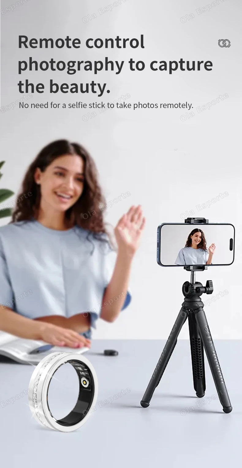 Diamond Fashion Women Smart Ring With Box IP68 Waterproof Lady ring Heart Rate Health Monitor Sports Pedometer Fitness Rings New