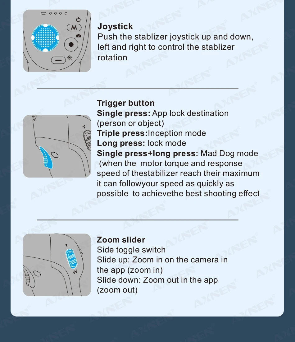 HQ6 3-Axis Handheld Gimbal Mobile Phone Shooting Stabilizer with Fill Light, Zoom, Face Tracking, Animal Following for Cellphone