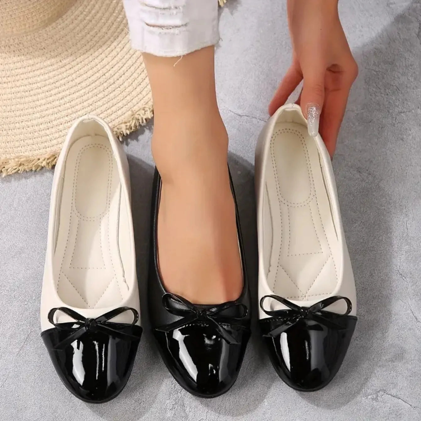 Women Flats Comfort Ballerina Flat Shoes Women Non-slip Ladies Loafers Elegant Bowknot Flat Women Single Shoes Zapatos De Mujer