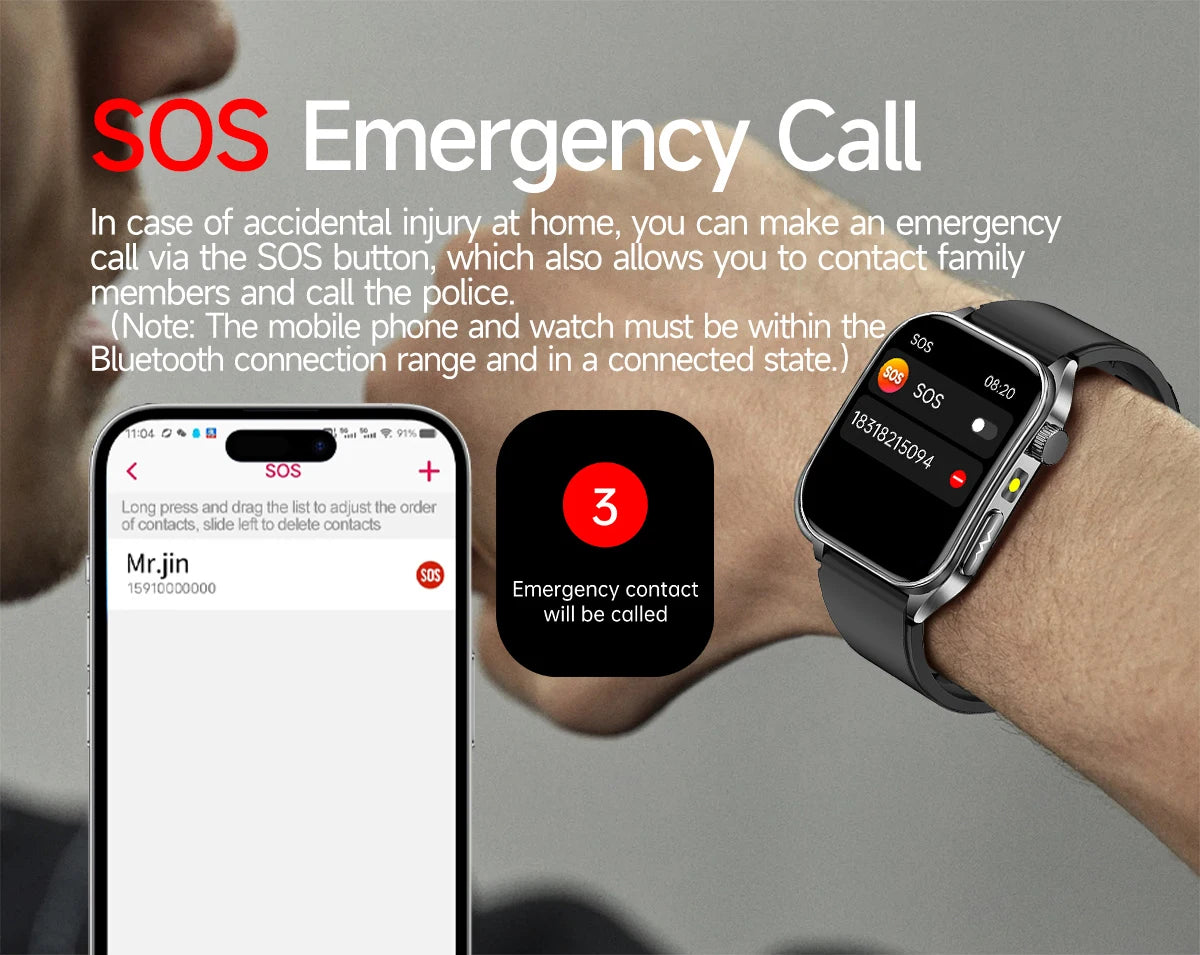 2025New 650nm Laser Conditioning Sapphire Glass Smart Watch Men ECG Heart Rate Micro Physical Exam Health Smartwatch Temperature