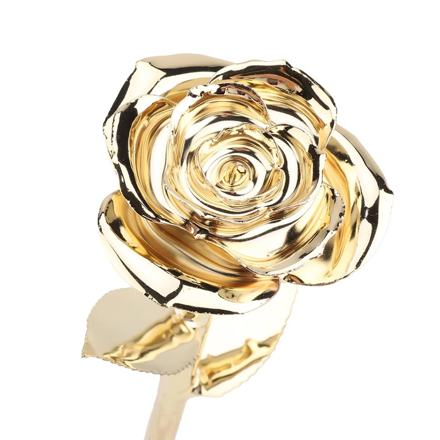 24K Gold‑Plated Rose Artificial Flower With Base Gift For Valentine's Day Mother's Day